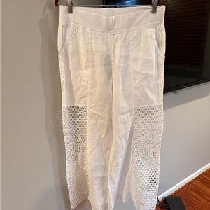 XCVI Cream Pants with Crochet Accents
